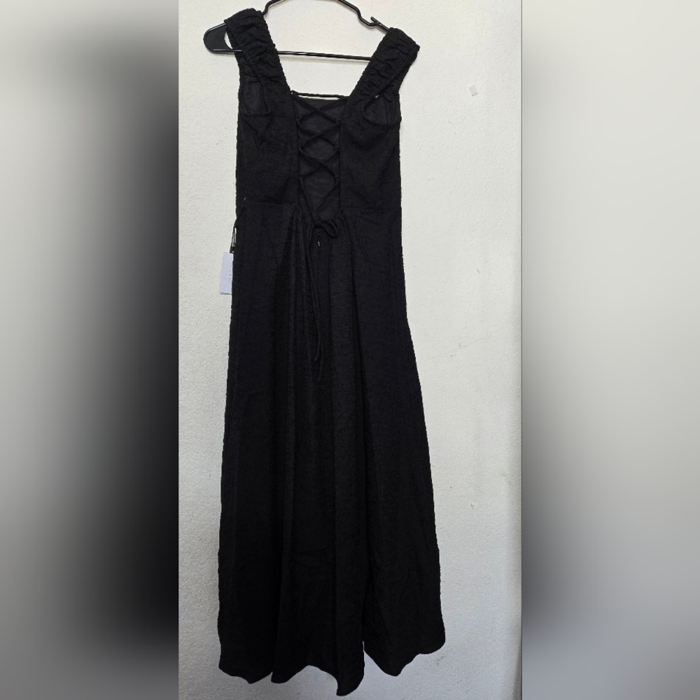 NWT, ASTR Black Ruffle-Strap Maxi Dress.Size M - Picture 7 of 12